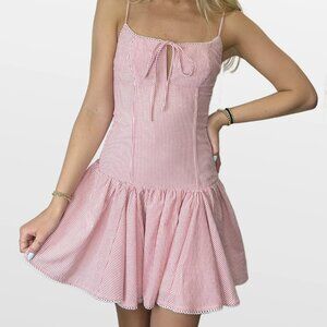 Sky to Moon Red & White Mini Dress NWT